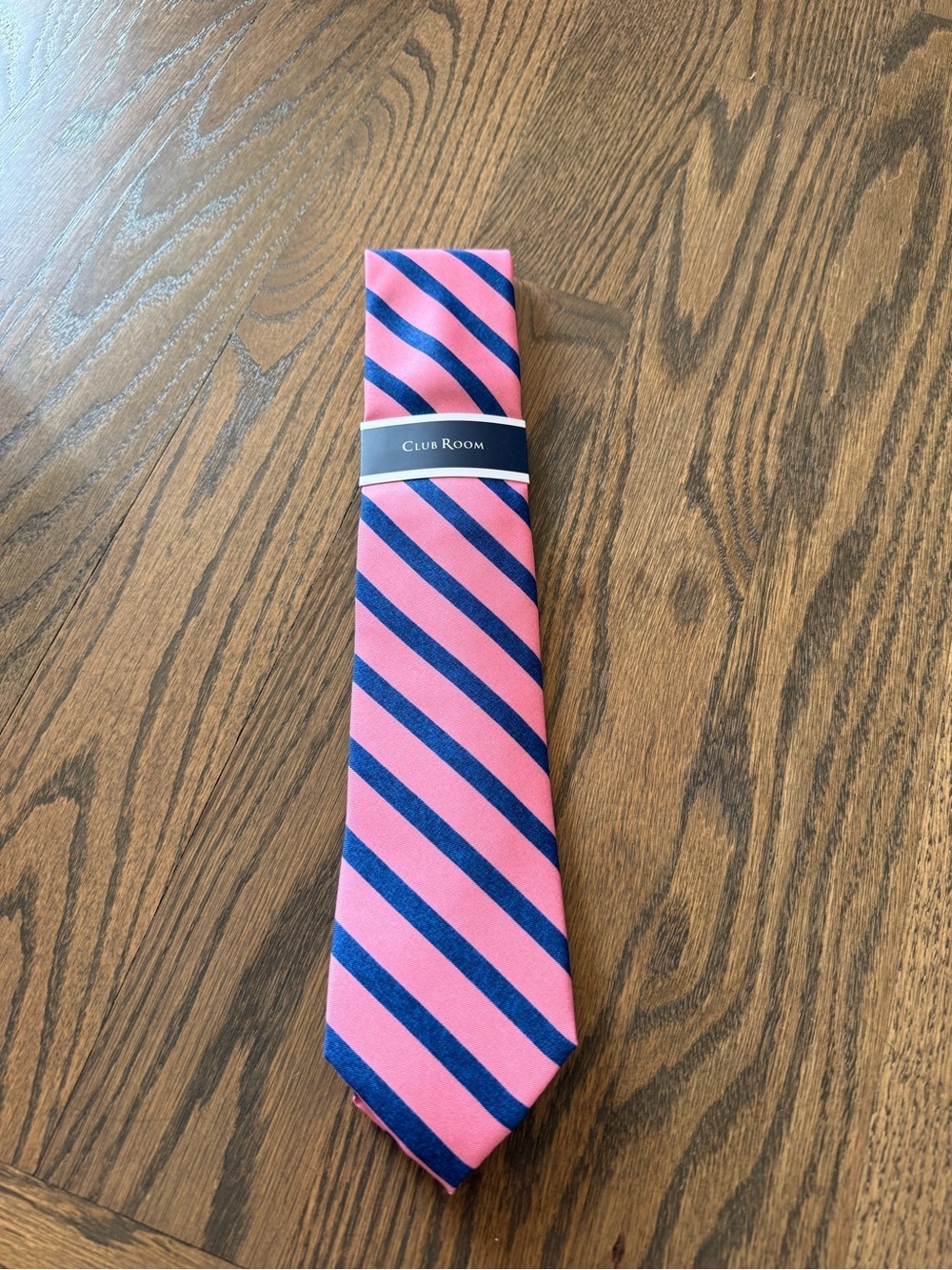 NWT Club Room Pink with Navy Diagonal Stripe tie.